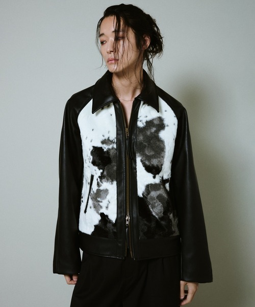 Camphor wood コート ジャケット faux haircalf leather jacket