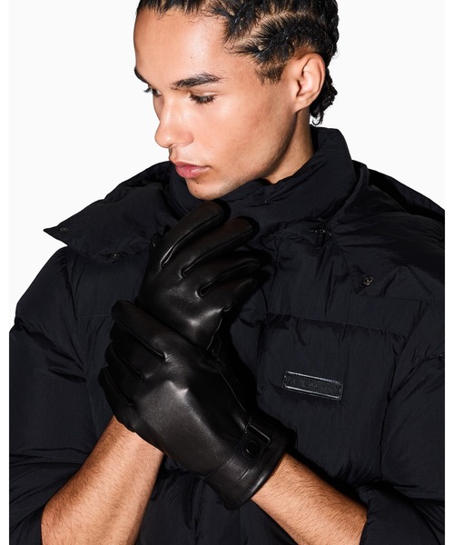 美品】アルマーニ ラムレザー手袋 裏地ウール付 EMPORIO ARMANI