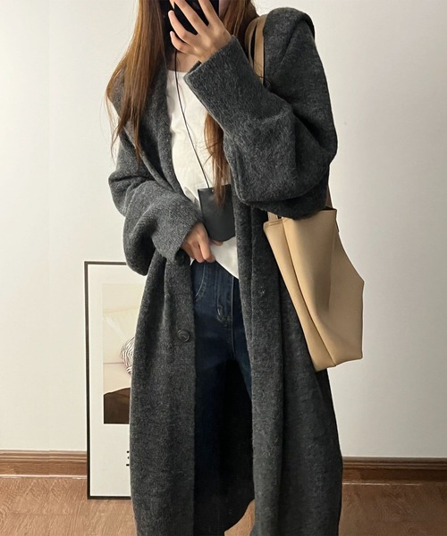 aimoha（アイモハ） カーディガン フード付きロングカーディガン