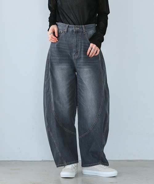 itto ジーンズ デニム デニムパンツ 3D立体裁断バレルレッグ