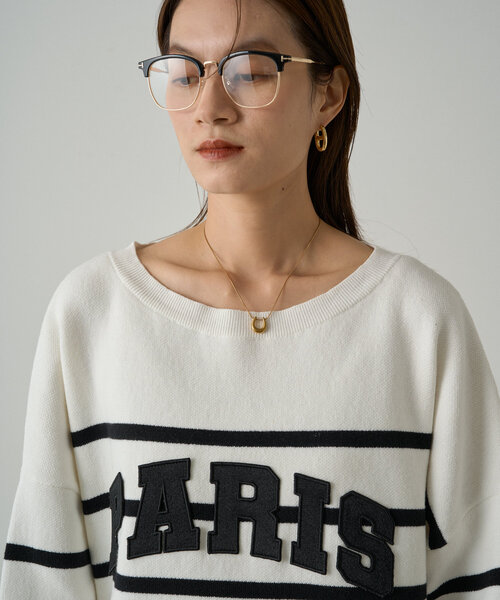 Loungedress（ラウンジドレス） ニット セーター ボーダーロゴニット