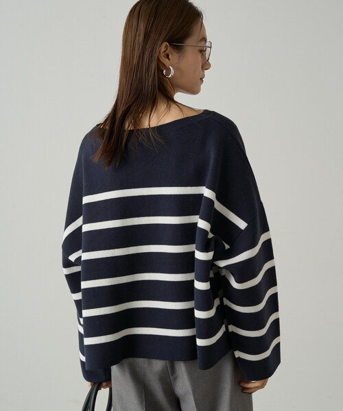 Loungedress（ラウンジドレス） ニット セーター ボーダーロゴニット
