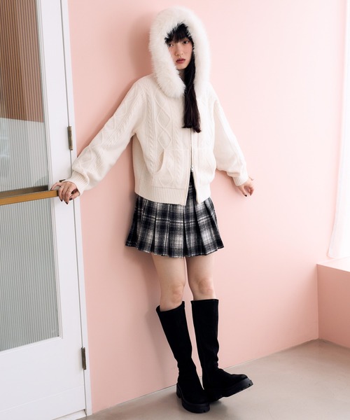 Heather（ヘザー） ニット セーター ファーフードニット 627013