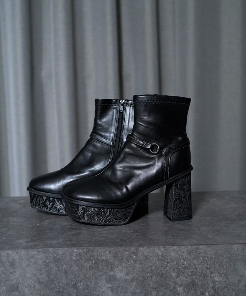 HARE（ハレ） ブーツ ガラソールチャンキーブーツ(HARE) レディース