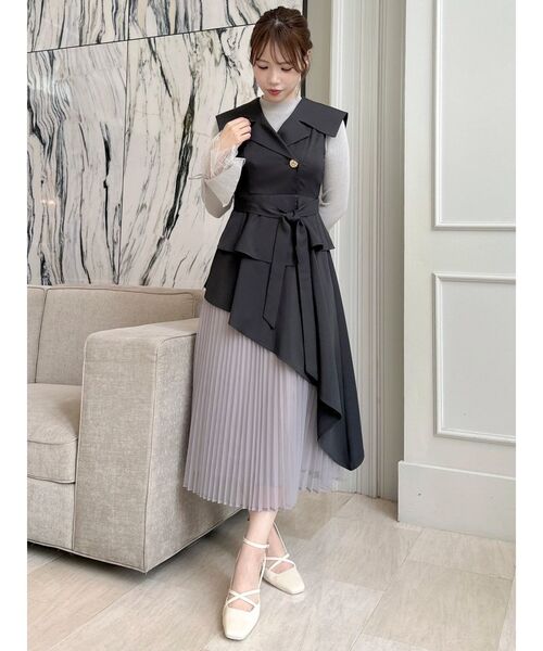 dazzlin（ダズリン） ワンピース アシメプリーツトレンチワンピース