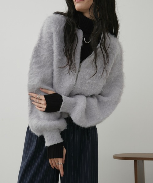 Aunt Marie's（アントマリーズ） カーディガン シャギージップルーズ