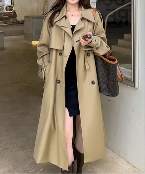 ＆soiree（アンドソワレ） トレンチコート コート ウエストベルト付き