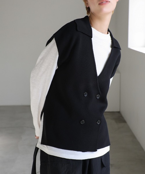 select MOCA（セレクトモカ） ベスト ジレ ダブルボタンニットベスト
