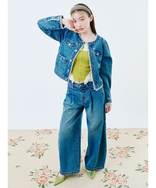 LILY BROWN（リリーブラウン） デニムジャケット gジャン ノーカラー