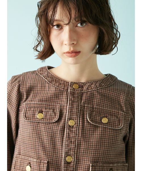 LILY BROWN（リリーブラウン） デニムジャケット gジャン ノーカラー