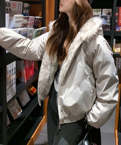 ブルゾン アウター ファードッキングショート丈ブルゾン レディース