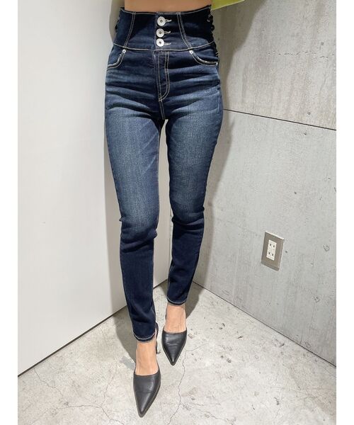 GYDA（ジェイダ） パンツ デニム ジーンズ ミドルウエスト BACK SKIMPY