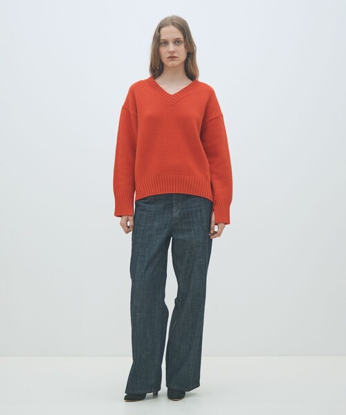 MACPHEE（マカフィー） ニット セーター ラムカシミヤ Vネックプル