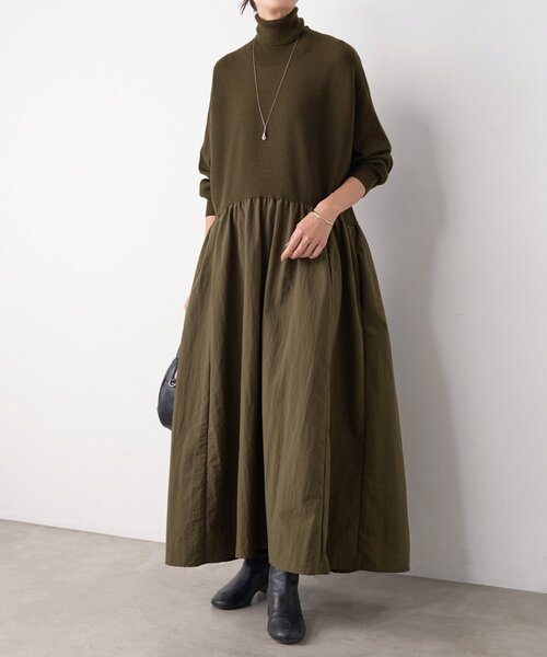 BEARDSLEY（ビアズリー） ワンピース ニットコンビギャザーワンピース