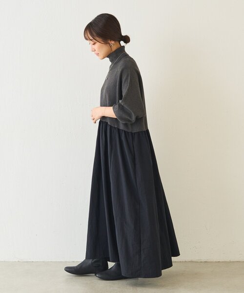 BEARDSLEY（ビアズリー） ワンピース ニットコンビギャザーワンピース