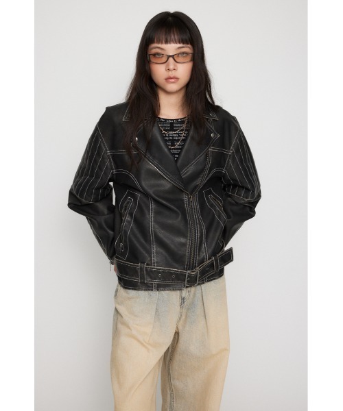 LAGUA GEM（ラグアジェム） レザージャケット ライダース BELTED OVER