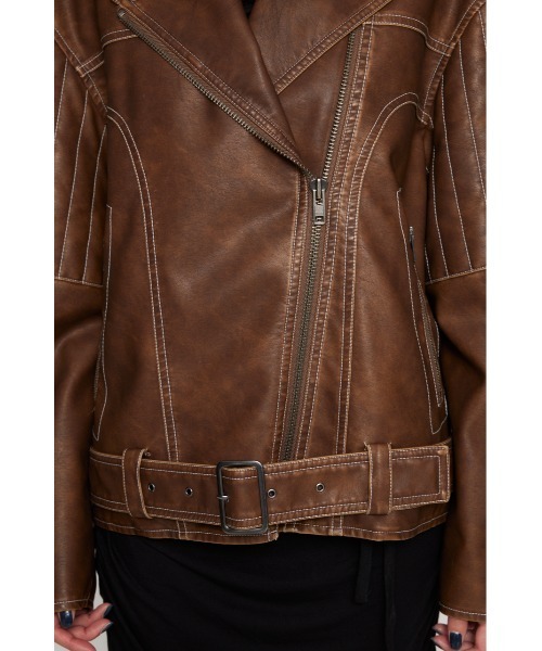 LAGUA GEM（ラグアジェム） レザージャケット ライダース BELTED OVER