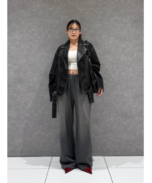 LAGUA GEM（ラグアジェム） レザージャケット ライダース BELTED OVER