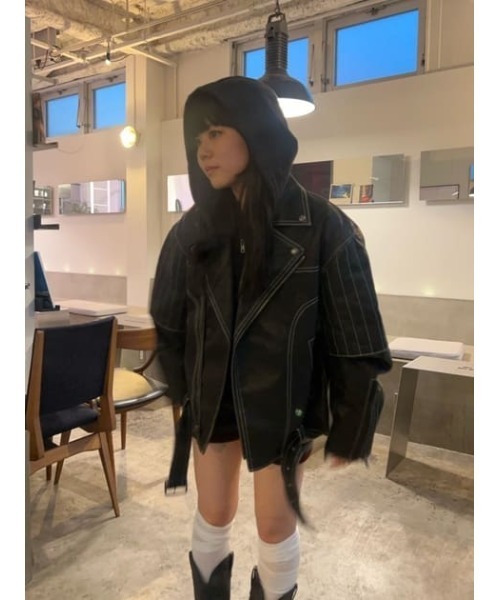 LAGUA GEM（ラグアジェム） レザージャケット ライダース BELTED OVER