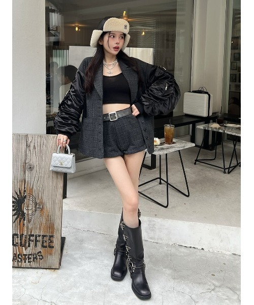 Darich（ダーリッチ） パンツ ハイウエストチェックショートパンツ