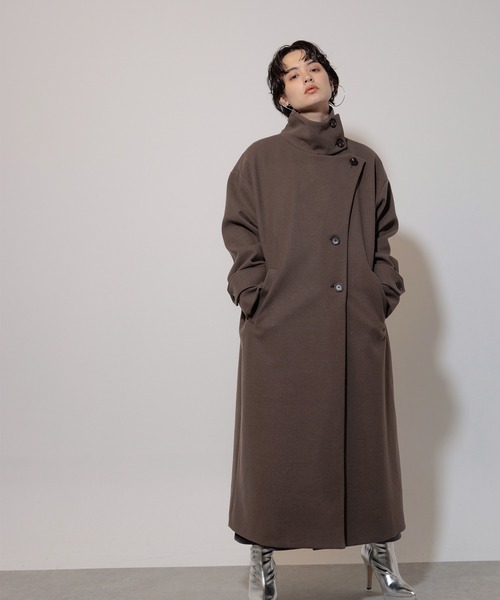 Limue コート チェスターコート スタンドカラーマキシ丈コート
