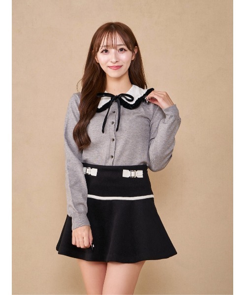 Darich（ダーリッチ） ニット セーター フリルカラーニットトップス