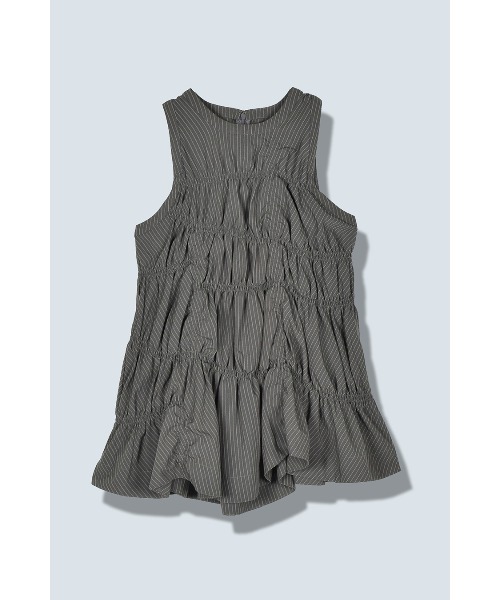 OMMO（オーエムエムオー） IRREGULAR SHIRRING TOP レディース