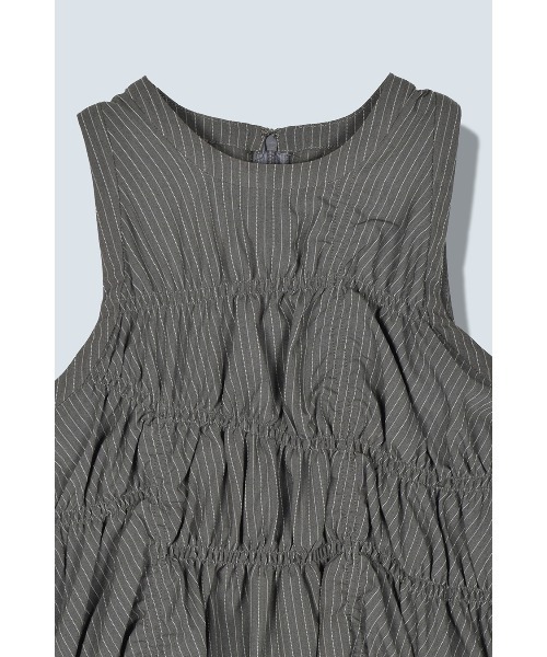 OMMO（オーエムエムオー） IRREGULAR SHIRRING TOP レディース