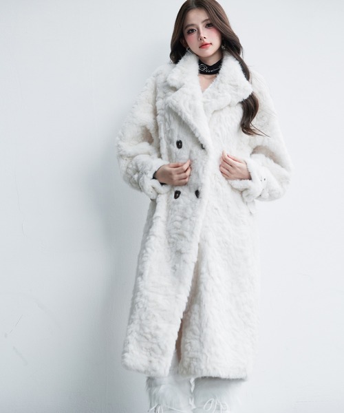 VEILA コート チェスターコート フェイクファーロングコート
