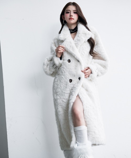 VEILA コート チェスターコート フェイクファーロングコート