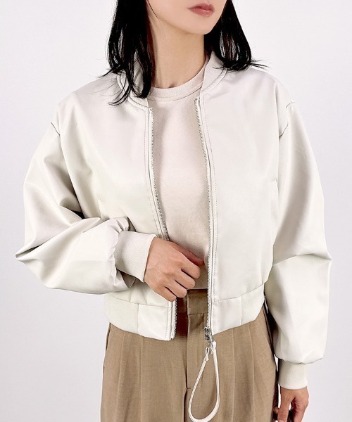 CLOTHY ma1 ma-1 「高級感あふれるツヤ感素材♪」ショート丈MA-1