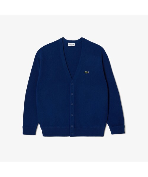LACOSTE（ラコステ） カーディガン ガーター編み ウールVネック