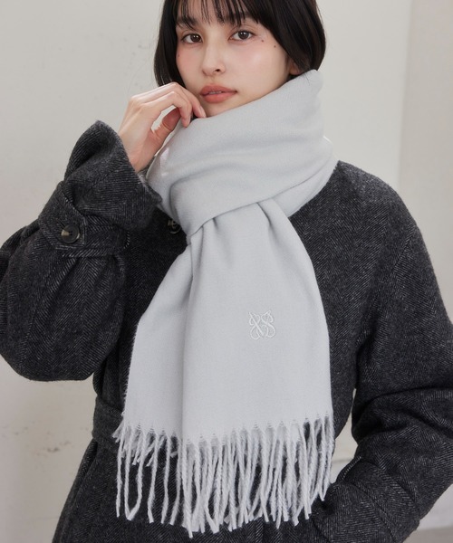 VIS（ビス） ストール マフラー なめらかタッチ刺繍入りストール