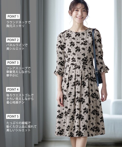 Tiaclasse ワンピース 「安田美沙子さん着用」フラワーフロッキー