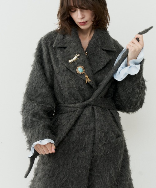 コート アウター Color shaggy coat / カラーシャギーコート