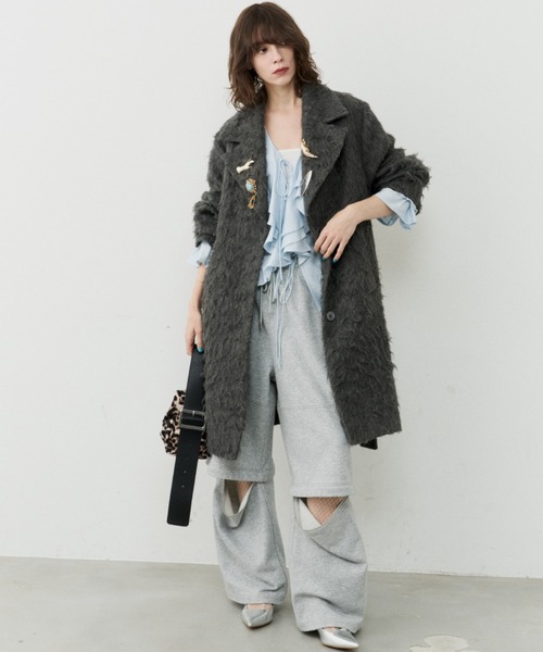 コート アウター Color shaggy coat / カラーシャギーコート