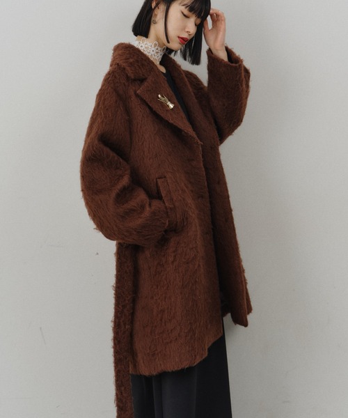 コート アウター Color shaggy coat / カラーシャギーコート