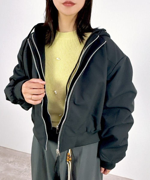 CLOTHY ma1 ma-1 「フーディ重ね着風デザインで抜け感」スウェット