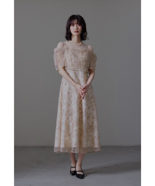 niana（ニアナ） ドレス ラメレースドレープフレアドレス パーティー