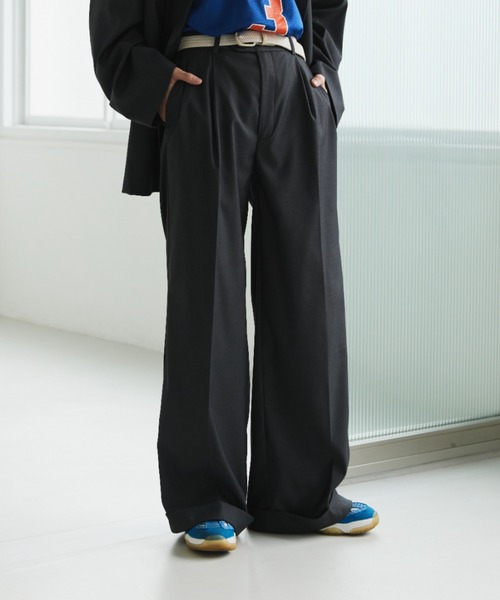soerte スラックス Wide straight slacks/ワイドストレートスラックス