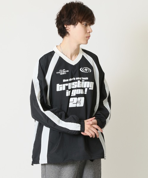 ARCADE（アーケード） ナイロンジャケット ゲームシャツ風 ドロスト