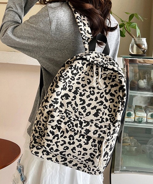 c.u.l デイバック リュック ヒョウ柄 レオパード コーデュロイ