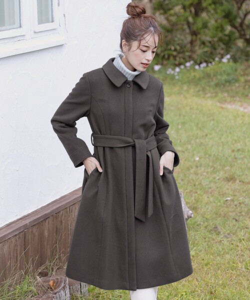 Tiaclasse ステンカラーコート コート 「ウール90％」ステンカラー