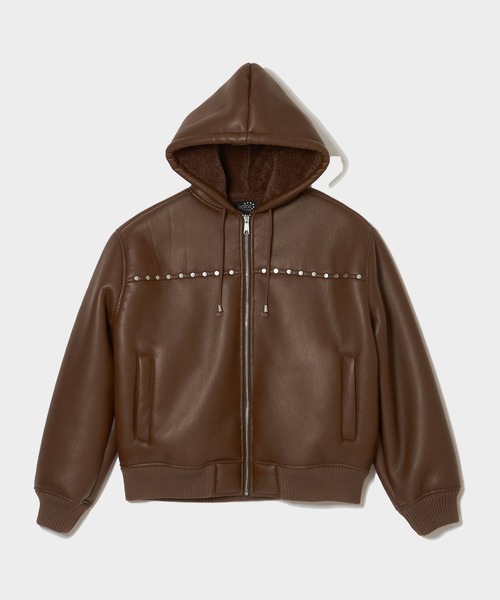 AFB（エーエフビー） ブルゾン アウター STUDDED HOODED BOMBER JACKET