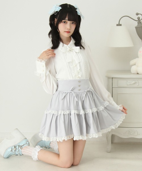 DearMyLove スカート フリルリボンたっぷり裏毛スカート : ZOZOTOWN