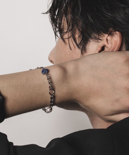 muku ブレスレット BRACELET/POINT STONE×PEARL メンズ レディース