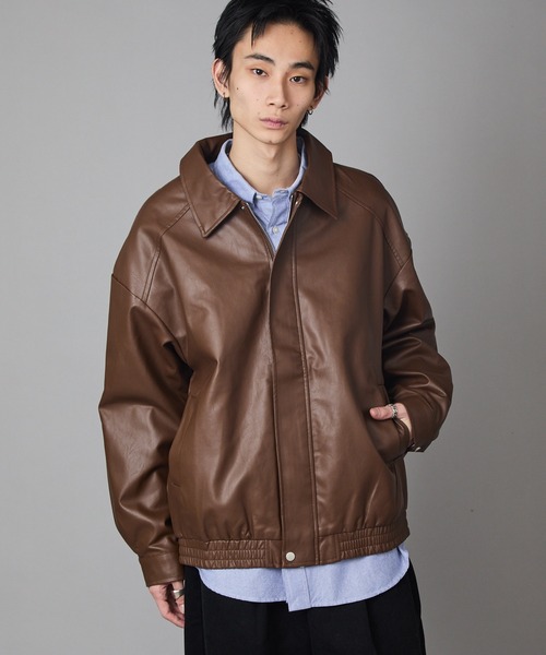 Theater code ブルゾン アウター Zip-Up Faux Leather Jacket/ジップ