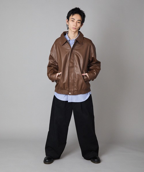 Theater code ブルゾン アウター Zip-Up Faux Leather Jacket/ジップ