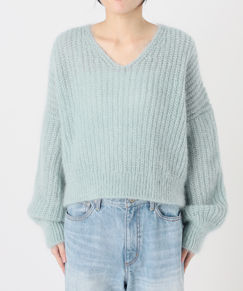 plage（プラージュ） ニット セーター キッドモヘヤMix カタアゼ V