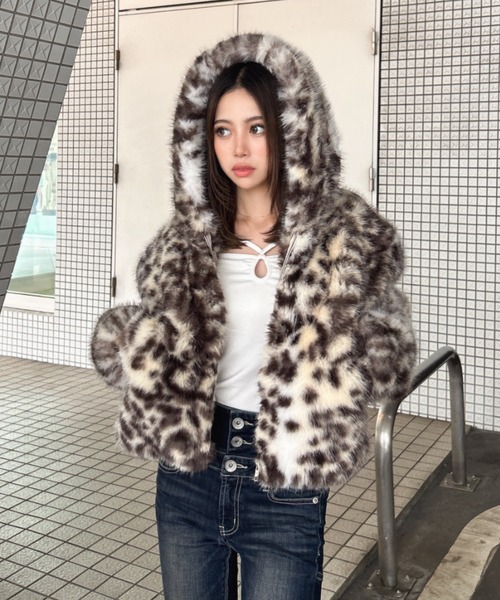 GYDA（ジェイダ） ブルゾン アウター GGエコファーショートフード